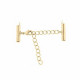 Slide end tubes with extention chain and clasp 13mm - Gold